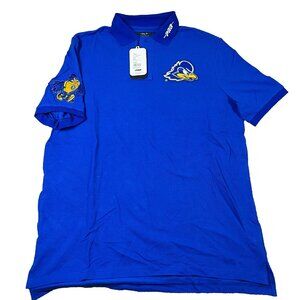 Pro Standard Mens Large Blue Delaware Fightin Blue Hens Champion Polo Shirt NWT